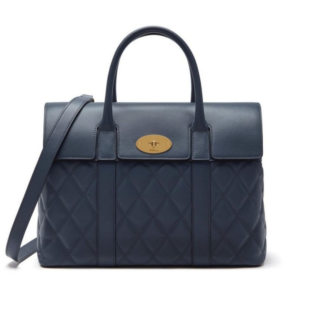 Mulberry Quilted Blue Tote Bag